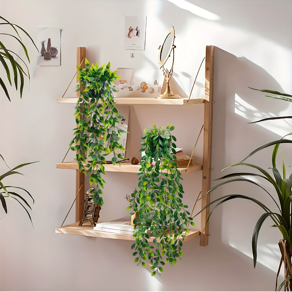 Artificial Hanging Ivy Vines – Fake Eucalyptus & Mandala Green Vine Plants for Indoor Wall Decor – Faux Hanging Plants for Bedroom, Bathroom, Balcony, Bookshelf & Living Room Aesthetic – 6 or 8 Pack