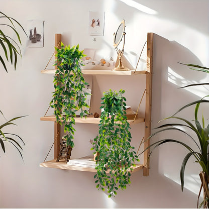 Artificial Hanging Ivy Vines – Fake Eucalyptus & Mandala Green Vine Plants for Indoor Wall Decor – Faux Hanging Plants for Bedroom, Bathroom, Balcony, Bookshelf & Living Room Aesthetic – 6 or 8 Pack