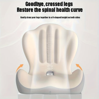 Hip & Lumbar Support Seat Cushion Ergonomic Memory Foam – Breathable High-Density Back Support Pillow for Office Chair, Car Seat & Long Sitting, Daily Use or Gift