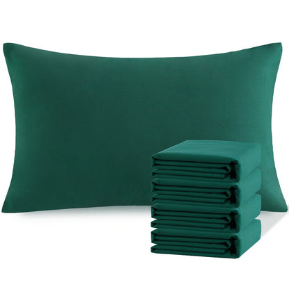 Pillowcases 4 Pack Queen 20x30 – Brushed Microfiber Soft Wrinkle-Free Fade-Resistant Envelope Closure Solid Color 32 Colors
