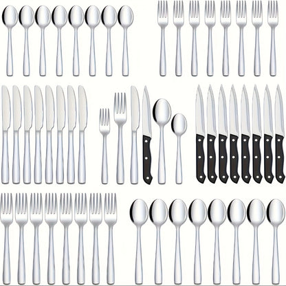 Stainless Steel Flatware Set, Mirror-Polished Cutlery Set for Home & Hotel, Gift Box Included, Dishwasher Safe Silverware for Parties, Weddings & Banquets