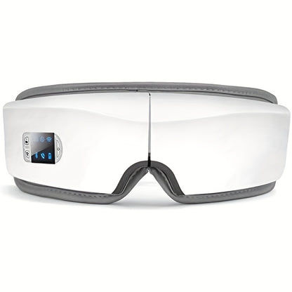 Eye Massager with Heat - 4D Intelligent Portable Eye Mask Massager with Pneumatic Compression, Vibration, Hot Compress & Music, Multiple Modes for Eye Strain Relief, Dry Eyes, Headache & Better Sleep