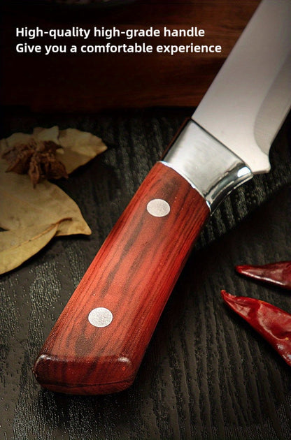 Kitchen Knife Set 3-Piece Hand Forged Stainless Steel Chef Knives with Boning Fillet & Carving Blades – Professional Butcher Set for Meat Cutting BBQ Father's Day Gift