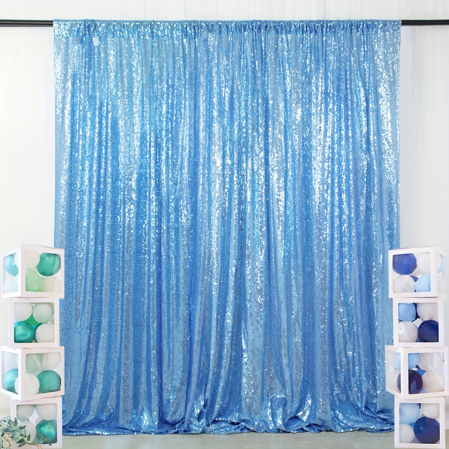 Sequin Backdrop Curtain for Party Wedding - 4x8ft Shimmering Glitter Curtain for Birthday Photo Booth Stage Decoration, Easy Hang, Multi-Color