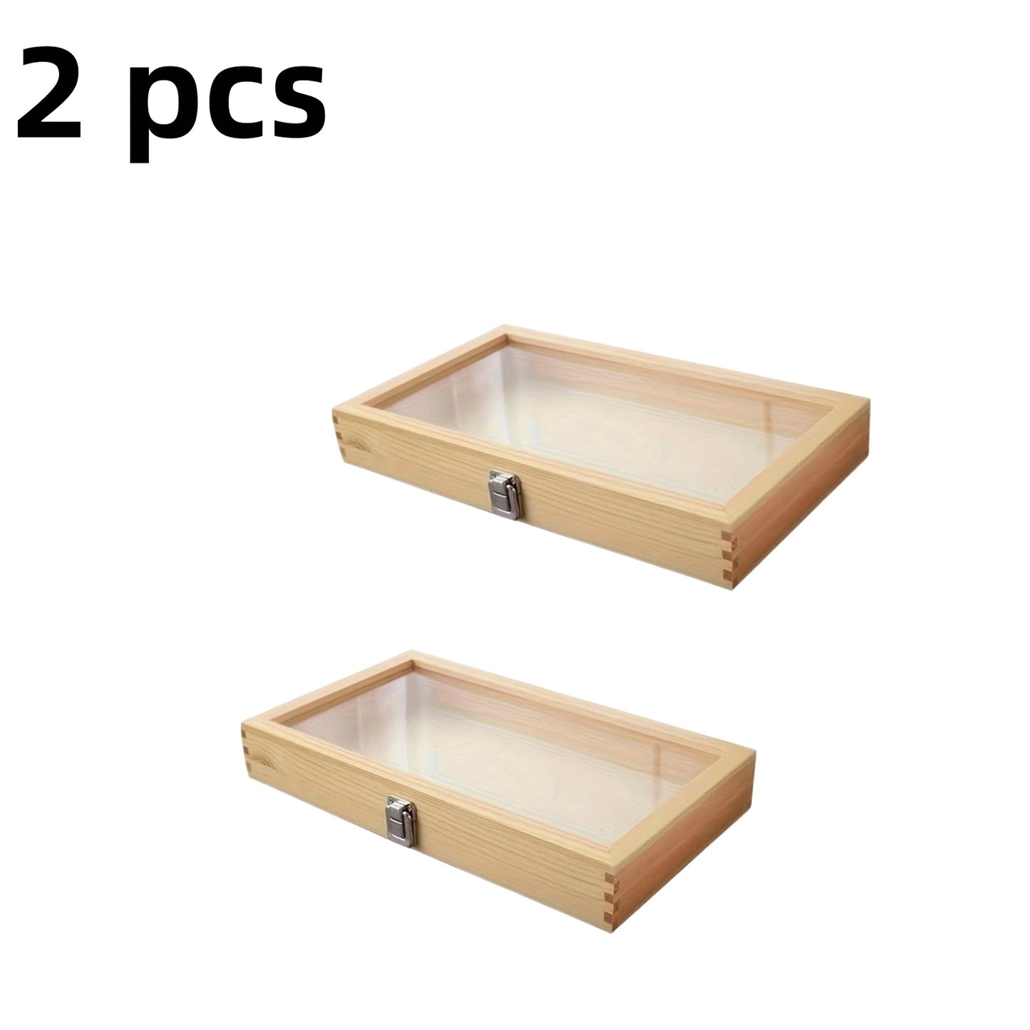 Lockable Wooden Display Storage Box with Acrylic Window – Jewelry & Collectibles Organizer Drawer Box, Elegant Wood Finish, Clear Viewing Panel, Gift Box