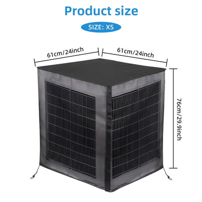 Outdoor AC Unit Cover Heavy Duty Waterproof Central Air Conditioner Cover with Mesh Vent Adjustable Straps UV Rain Snow Debris Bug Leaf Protection XS M L