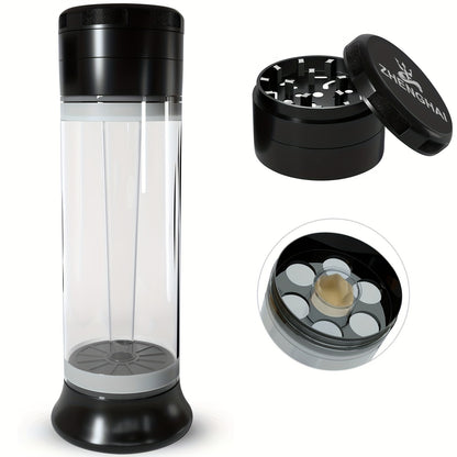 3-in-1 Zinc Alloy Spice Grinder Pre-Rolled Cone Loader 6-Hole Storage Rolling Machine Grinding Filling Storage All-in-One with Cleaning Brush Black Red Blue
