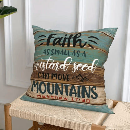 Throw Pillow Covers Scripture Quotes 4 Pack Decorative Linen Cushion Covers Inspirational Bible Verse for Sofa Couch Bedroom Living Room Home Decor 18x18 Inch No Insert