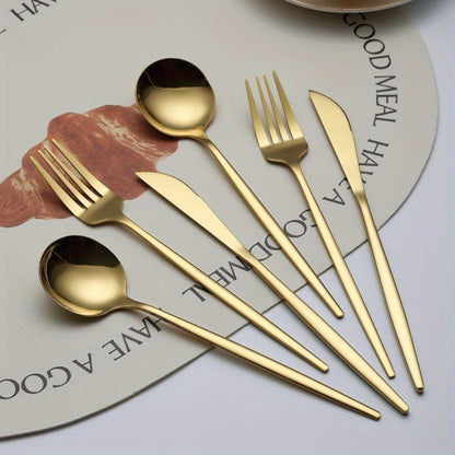 Gold Silverware Set 60 Pcs Service for 20 | Titanium Gold Plated Stainless Steel Flatware Set Knives Forks Spoons for Wedding Party Birthday Dishwasher Safe