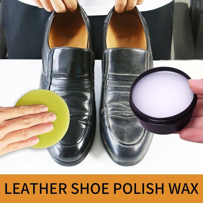 Leather Nourishing Care Kit with Polishing Wax 58g - Colorless Universal Leather Conditioner for Shoes Bags Jackets Furniture, Brightens Repairs & Restores Real & Faux Leather, Includes Applicator Sponge