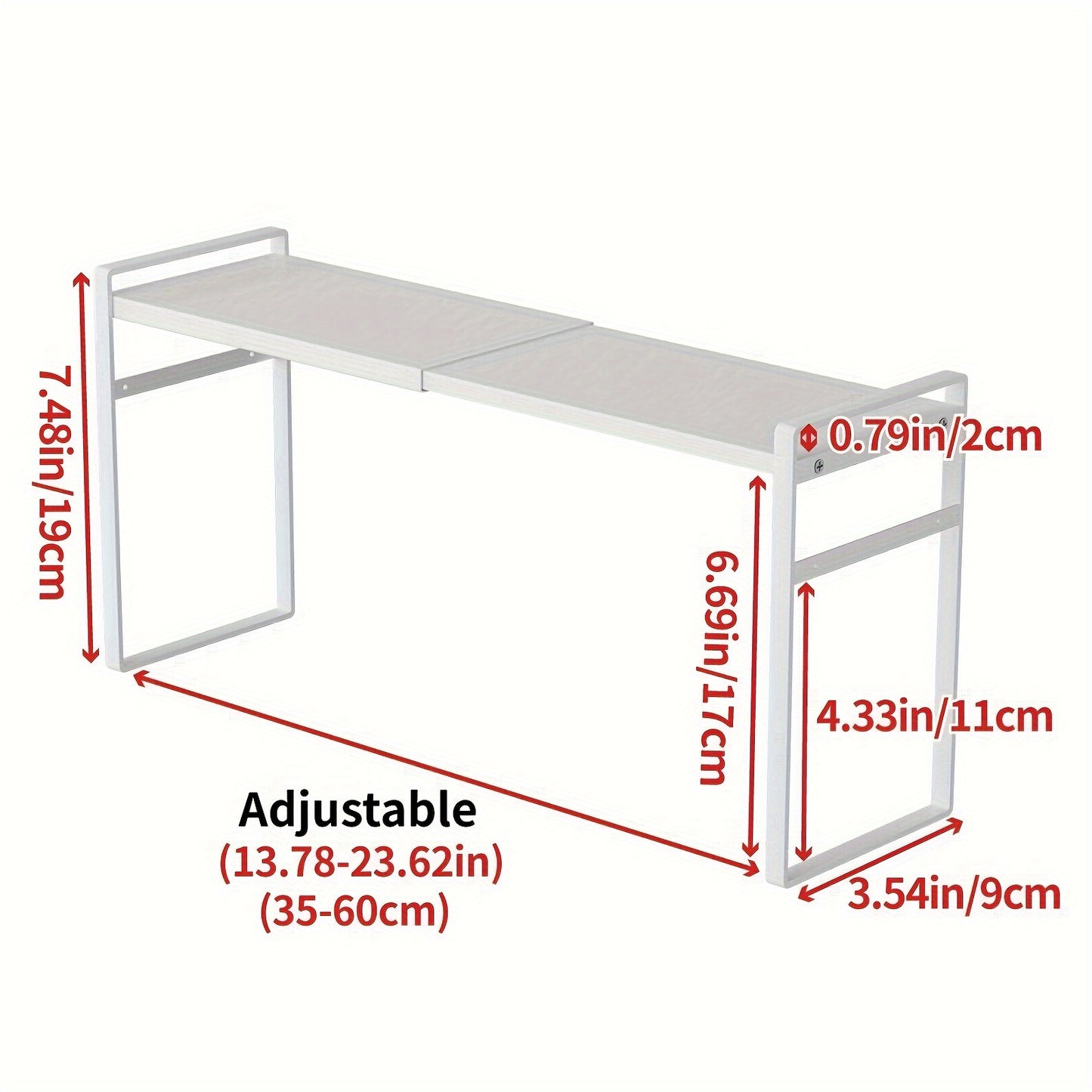 Narrow Shelf Organizer for Kitchen Bathroom Windowsill – Slim Adjustable Stackable Rack for Small Spaces, Counter Top, Window Plant Stand, Tall Thin Storage Shelving Unit