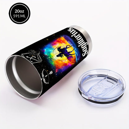 Zodiac Sign Insulated Tumbler 20oz Stainless Steel Travel Cup with Lid & Straw Hot Cold Drinks Horoscope Coffee Mug Gift for Men Women Birthday Christmas