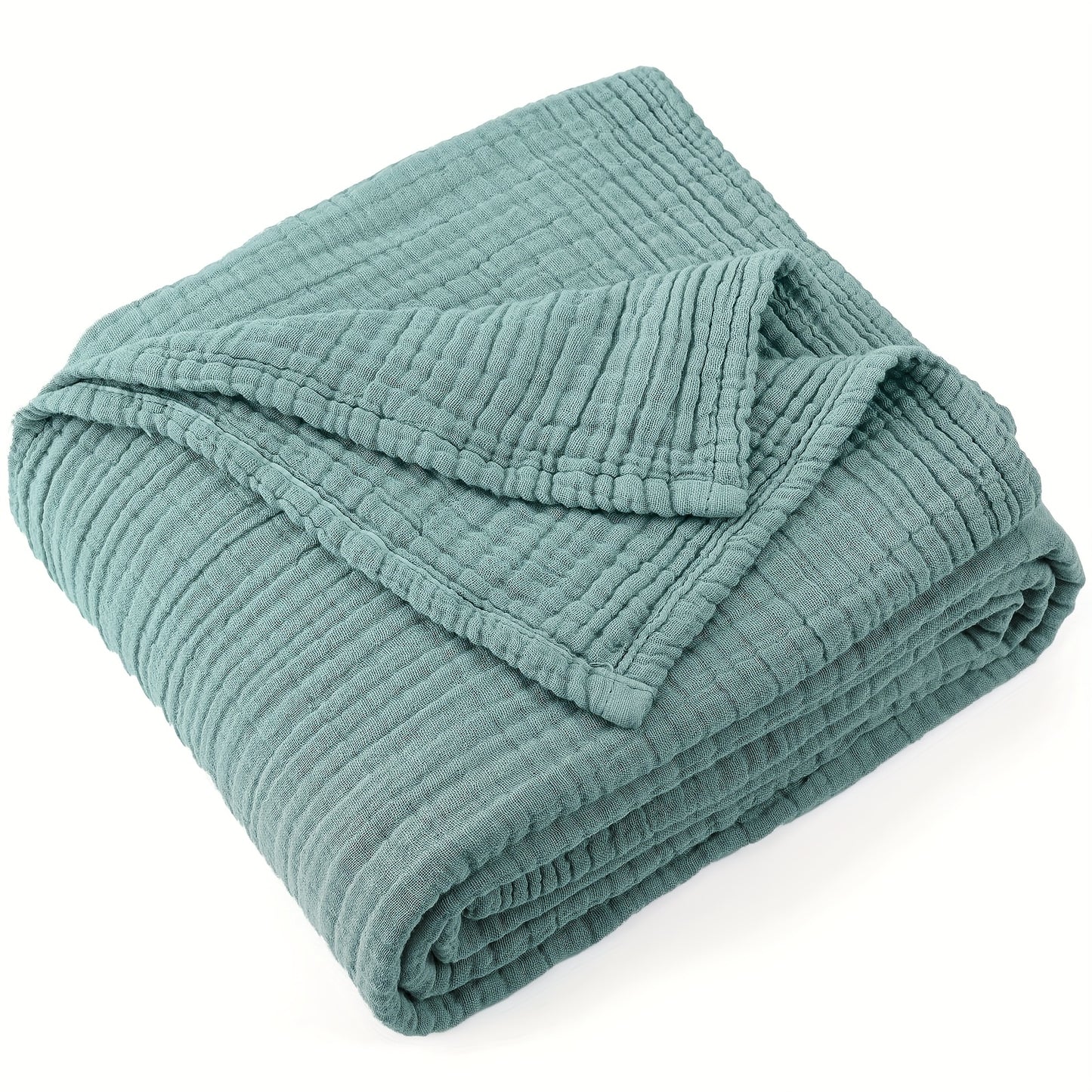 Muslin Blanket 100% Cotton 6-Layer – Breathable Soft Gauze Throw for Couch & Bed, All Season, Machine Washable, 13 Colors, 5 Sizes