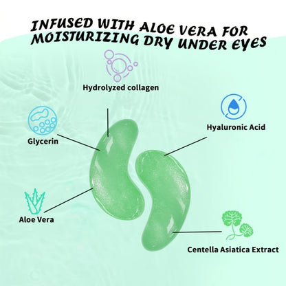 Under Eye Patches 25 Pairs – Aloe Vera & Collagen Eye Mask for Dark Circles, Puffiness & Deep Hydration, Hyaluronic Acid, Plant Extracts, Sulfate-Free, All Skin Types, Daily Skincare for Women & Men