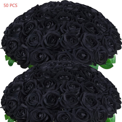 Artificial Roses Bulk with Long Stems – Real Touch Velvet Fake Flowers for Wedding Bouquet, Bridal Centerpiece, Valentine's Day, Mother's Day, Home Decor (50/100pcs, Multi Colors)