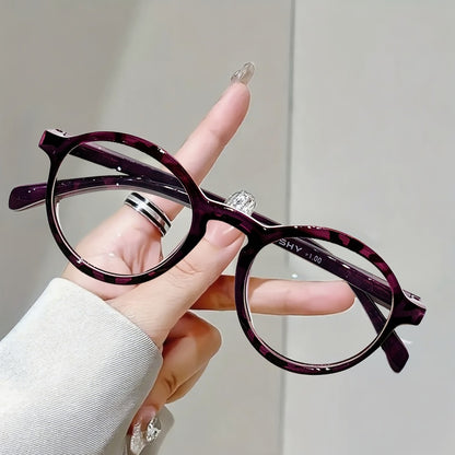 Fashion Reading Glasses 6 Pack for Women and Men Full Frame Round Circle PC Frame Multi-Color Lightweight Durable Lenses Vision Aid Readers Magnification Plus 1.0 to Plus 4.0 Mixed Color Value Set