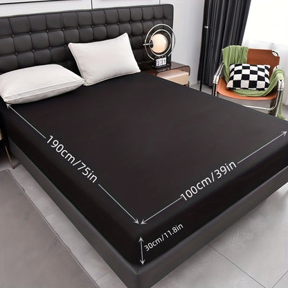 Waterproof Fitted Sheet Soft Breathable Mattress Cover Solid Color Deep Pocket Bed Sheet for Bedroom Guest Room Dorm Twin Full Queen King