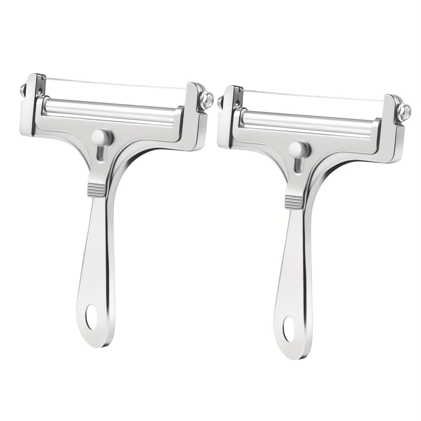 Cheese Slicer Adjustable Thickness 2-Pack, Stainless Steel Wire Cheese Cutter for Hard & Soft Cheese, Manual Kitchen Cheese Cutting Tool for Home Charcuterie Board Entertaining