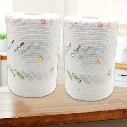 Disposable Kitchen Cleaning Towels Roll 400 Sheets Reusable Dry Wet Multipurpose Dishcloth Degreasing Paper Towel with Wall Hook Lazy Wipes Household Cleaning Supplies