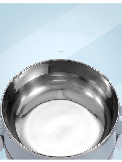 Stainless Steel Lunch Box Insulated Bento Box with Lid - Cylindrical Stackable Food Container for Office School Camping and Picnic, Dishwasher Safe Thermal Lunch Box Available in 2, 3 or 4 Layer for Adults and Kids