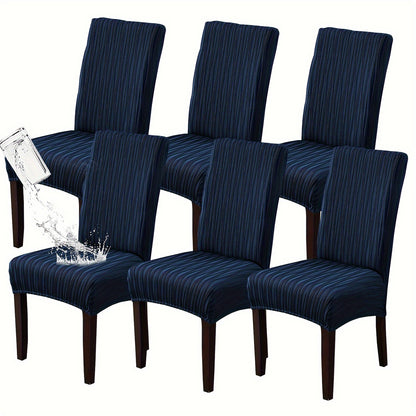 Dining Chair Covers Stretch Slipcovers Set of 4 or 6, Stain Resistant Removable Washable Chair Protector for Home Kitchen Restaurant Wedding, Spandex Jacquard Fabric, 7 Colors Available