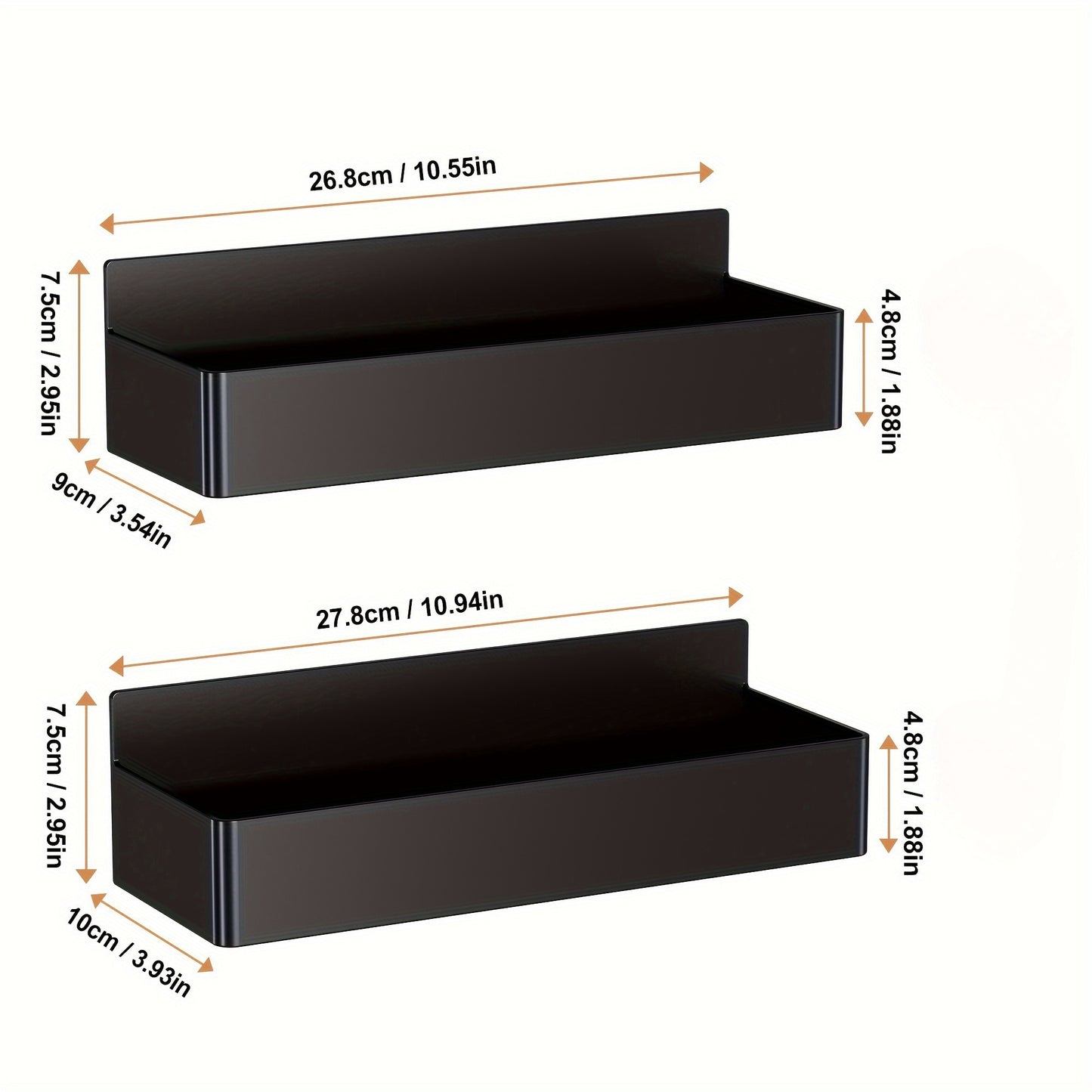 Magnetic Spice Rack for Refrigerator Wall Mounted Large Capacity Spice Organizer - Multifunctional Kitchen Storage Rack with Polished Finish, Easy Clean, Space Saving Fridge Spice Holder Black White