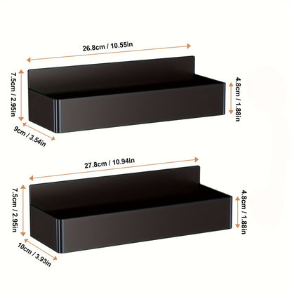 Magnetic Spice Rack for Refrigerator Wall Mounted Large Capacity Spice Organizer - Multifunctional Kitchen Storage Rack with Polished Finish, Easy Clean, Space Saving Fridge Spice Holder Black White
