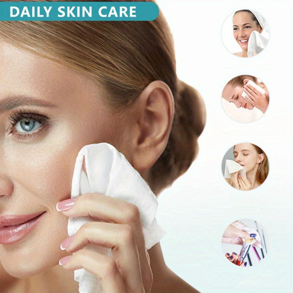 Disposable Facial Towels Extra Large Thick Dry Wet Cleansing Cotton Towel 40 Sheets Per Box 10.24x11.81 Inch Soft Skin-Friendly Face Wash Towel for Daily Skincare Makeup Removal