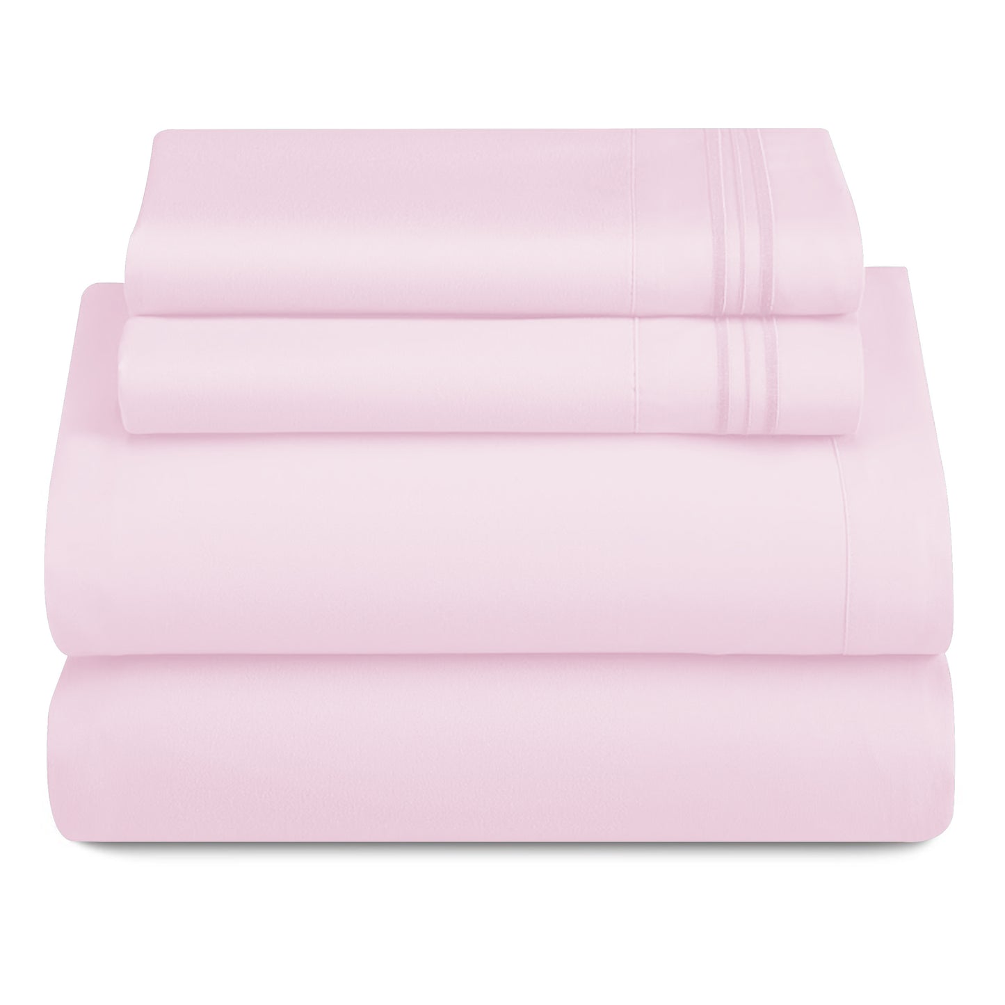Bed Sheets Set 4-Piece Microfiber 1800 Series Deep Pocket Fitted Sheet Flat Sheet Pillowcases Soft Breathable Wrinkle Fade Resistant Twin Full Queen King Cal King 20 Colors