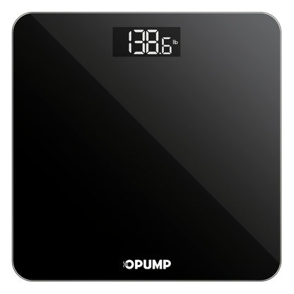 OPUMP Bathroom Scale 400lb – Highly Accurate Digital Body Weight Scale with Backlit LED Display, Batteries Included, Measures up to 400lb/180kg, Multiple Colors – Black Marble, Bronze, Sapphire & More