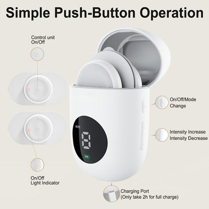 TENS EMS Muscle Stimulator Cordless Rechargeable – 6 Modes 16 Intensity Levels, Wireless Pain Relief Device for Back, Neck, Shoulder & Leg, Portable Full Body Therapy Massager with Charging Case
