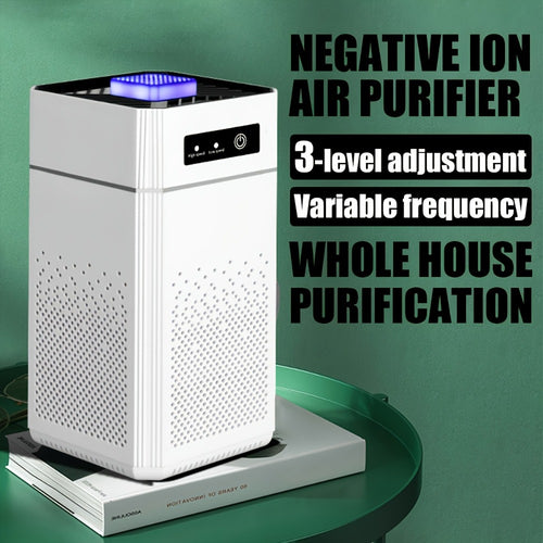 Portable Negative Ion Air Purifier with HEPA Filter, USB Powered Desktop Air Cleaner Removes Odors Dust Smoke Pollen, 51-150 m³/h Airflow, Compact Air Purifier for Bedroom Office Car Travel