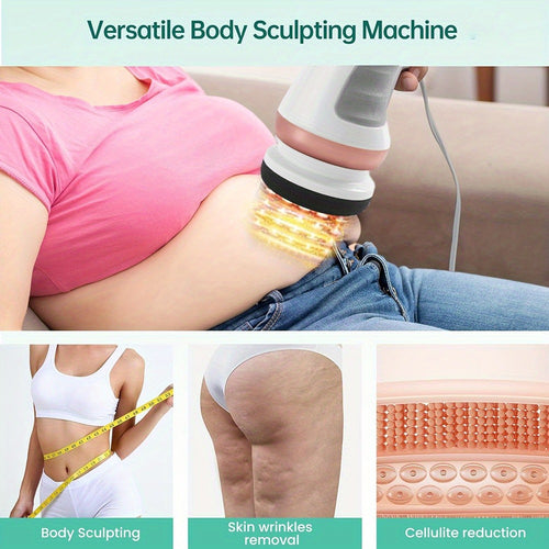 Handheld Body Massager with 5 Interchangeable Heads & 3 Washable Pads – Adjustable Vibration Intensity, Full Body Muscle Relief for Abdomen, Waist, Arms, Buttocks & Legs, Portable Electric Massage Machine