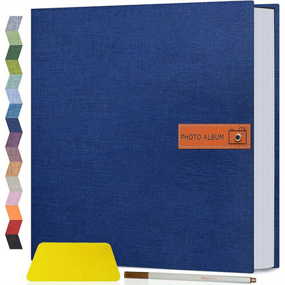 Self Adhesive Photo Album Scrapbook – Large Linen Cover Memory Book for 4x6 5x7 8x10 Photos, DIY Picture Book with Metal Pen, Gift for Mom, Baby, Wedding, Valentine's Day & Mother's Day, 40 & 60 Pages