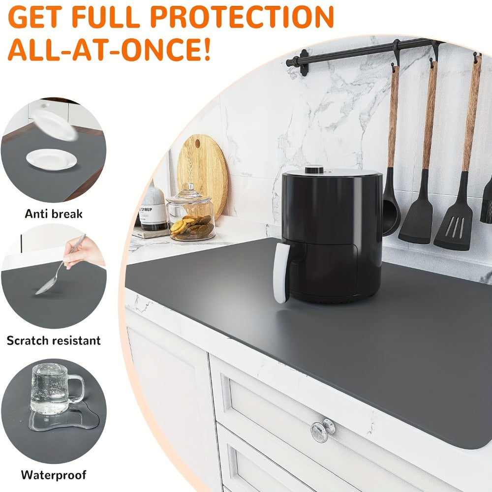 Extra Large Silicone Mat for Kitchen Counter – Nonslip Heat Resistant Countertop Protector, Nonstick Waterproof Craft Mat & Placemat, Multiple Sizes & Colors