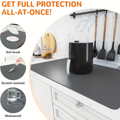 Extra Large Silicone Mat for Kitchen Counter – Nonslip Heat Resistant Countertop Protector, Nonstick Waterproof Craft Mat & Placemat, Multiple Sizes & Colors