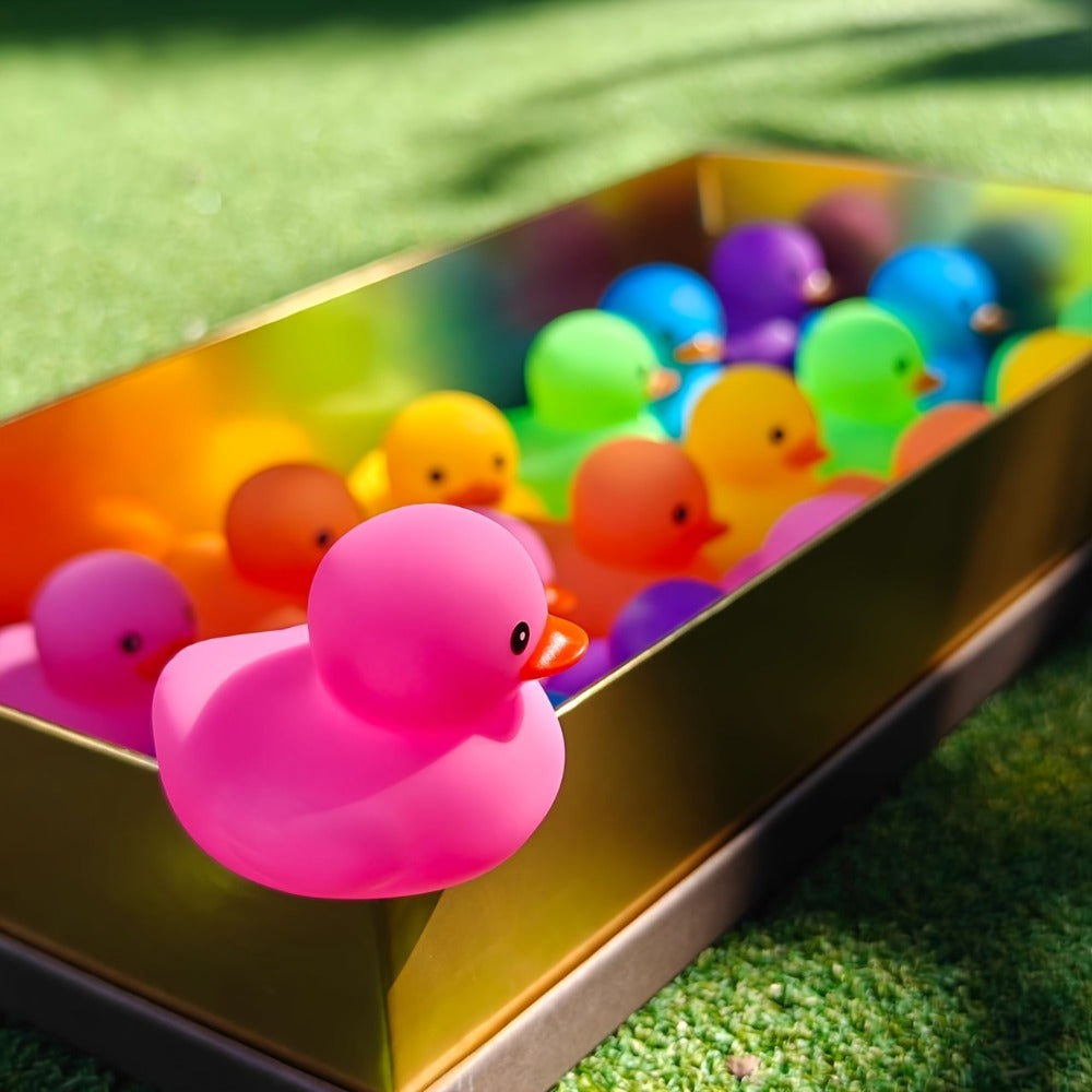 36Pcs Rainbow Rubber Ducks Bulk Pack – Colorful Mini Bath Toys for Pool Party, Holiday Decor & Kids Gift