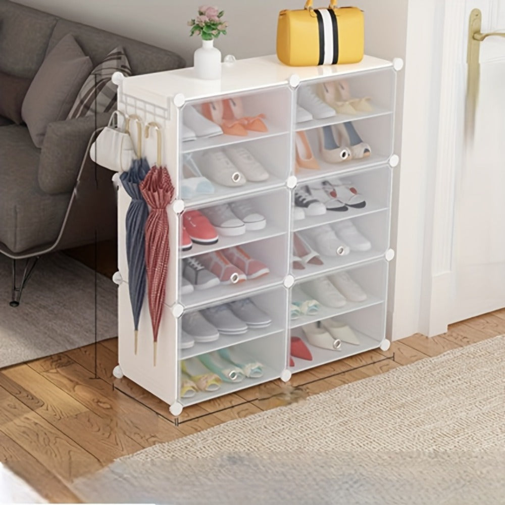 Shoe Rack Organizer Free Standing – Shoe Storage Cabinet for Boots, Slippers & High Heels | 2×6 / 3×8 Tier Shoe Shelf for Closet, Bedroom, Entryway & Hallway | White, Translucent & Black Options