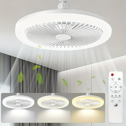 Ceiling Fan Light with Remote Control 3-Speed 3-Color Dimmable LED E26 Base 3000-6500K Adjustable Direction Timer Night Light Function for Bedroom Living Room