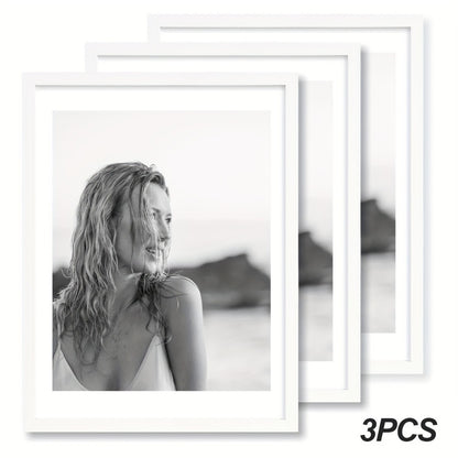 Picture Frames 12x16 Set of 3 – Classic Wood Poster Frames, Horizontal & Vertical Wall Hanging, Multi-Color Options for Bedroom Office Living Room Gallery Wall Decor