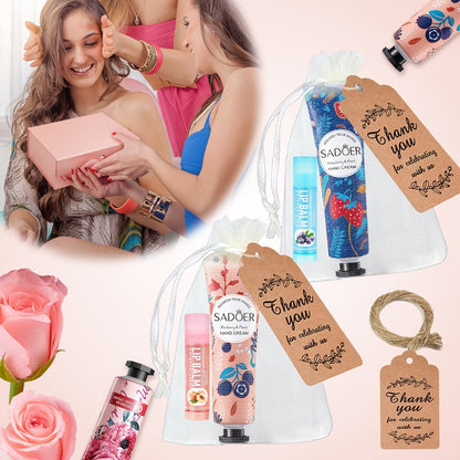 24pcs Bulk Lip Balm & Hand Cream Gift Set – Party Favors, Wedding & Thank You Gifts for Guests