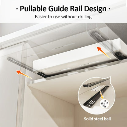 Expandable Pull-Out Cabinet Organizer Under Sink Storage Drawer Rack 2-Pack Adjustable Kitchen Shelf Organizer for Pots Pans Spices