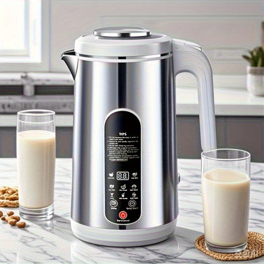 Soy Milk Maker Machine 40oz – 800W Stainless Steel Nut Milk, Soup & Juice Blender with 24-Hour Timer, Auto-Clean & Touch Control