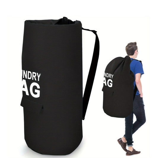 Large Laundry Bag Backpack with Adjustable Shoulder Strap | Foldable Portable Laundry Basket Machine Washable | Space Saving Hamper for Travel College Dorm Home Storage