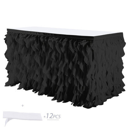 Tutu Table Skirt 6ft – Ruffle Curly Willow Tulle Table Skirt for Rectangle & Round Tables, Birthday Party, Wedding, Baby Shower, Christmas & Halloween Decoration, Multiple Colors