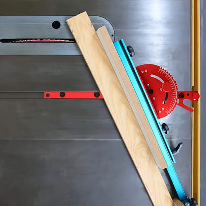 400mm Woodworking Angle Gauge with Adjustable Fence & Guide Rail – Precision Miter Measuring Tool Compatible with 30mm & 45mm T-Track for Table Saw Router