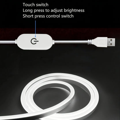 LED Neon Light Strip Touch Dimmer USB Flexible Ambient Glow Strip Lights for Vanity Mirror Bathroom Mirror Live Streaming Fill Light Bedroom Decor White Warm White 118in 196in 2pcs