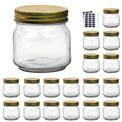 Mason Jars 8oz Glass Jars with Lids – 9/18/27/36 Pack Regular Mouth Canning Jars for Storage, Spices, Jelly, Jam, Honey & Caviar | Dishwasher Safe Spiral Lid Kitchen Storage Containers Set