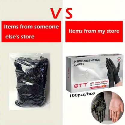 Nitrile Disposable Gloves 200 Count, Black Latex-Free Powder-Free Exam Gloves, Touchscreen Compatible, Chemical Resistant, Flexible Form-Fitting for Kitchen Automotive Industrial Medical Use, S M L XL