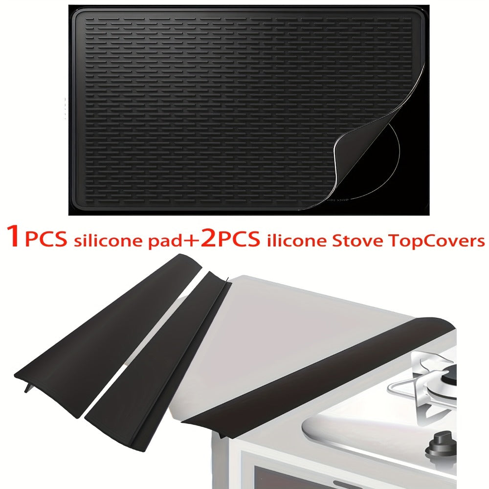 Silicone Stove Top Cover Mat – Heat-Resistant 28x20 Inch Cooktop Protector & Dish Drying Mat for Gas & Electric Stoves – Scratch-Resistant Kitchen Counter Guard – 1 or 2 Pack with Magnetic Rack Option